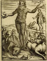 An illustration from Vincentii Chartarii Rhegiensis Imagines deorum : qui ab antiquis colebantur, unâ cum earum declaratione & historia in qua simulacra, ritus, cæremoniæ magnaque ex parte veterum religio explicatur, opus non solum antiquitatis amatoribus, sed & liberalium artium cultoribus, imò & concionatoribus valde utile & proficuum, hinc inde (1687)