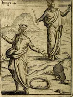 An illustration from Vincentii Chartarii Rhegiensis Imagines deorum : qui ab antiquis colebantur, unâ cum earum declaratione & historia in qua simulacra, ritus, cæremoniæ magnaque ex parte veterum religio explicatur, opus non solum antiquitatis amatoribus, sed & liberalium artium cultoribus, imò & concionatoribus valde utile & proficuum, hinc inde (1687)