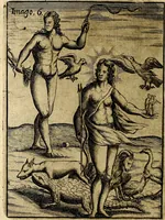 An illustration from Vincentii Chartarii Rhegiensis Imagines deorum : qui ab antiquis colebantur, unâ cum earum declaratione & historia in qua simulacra, ritus, cæremoniæ magnaque ex parte veterum religio explicatur, opus non solum antiquitatis amatoribus, sed & liberalium artium cultoribus, imò & concionatoribus valde utile & proficuum, hinc inde (1687)