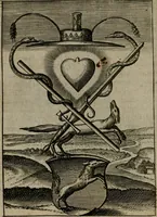 An illustration from Viridarium hieroglyphico-morale : in quo virtutes et vitia, atque mores huius aeui secundum tres ordines hierarchicos, ecclesiasticum, politicum, oeconomicum, per definitiones, distributiones, causas, adfectiones, adiuncta, effecta &c. piè, prudenter, dextrè ac variè explicantur, & non tantum dictis, & exemplis historiarum veterum ac recentium, ex sacris scripturis, sanctis patribus, seu Dd. ecclesiae, poetis, philosophis, historicis cum Christianorum tum gentilium, sed etiam artificiosissimis eiconibus hieroglyphicis illustrantur : opusculum novum ac rarum, cuius vsum atq[ue] vtilitatem praefixa praefatio docebit (1619)