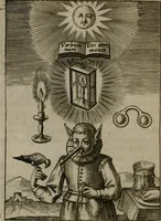 An illustration from Viridarium hieroglyphico-morale : in quo virtutes et vitia, atque mores huius aeui secundum tres ordines hierarchicos, ecclesiasticum, politicum, oeconomicum, per definitiones, distributiones, causas, adfectiones, adiuncta, effecta &c. piè, prudenter, dextrè ac variè explicantur, & non tantum dictis, & exemplis historiarum veterum ac recentium, ex sacris scripturis, sanctis patribus, seu Dd. ecclesiae, poetis, philosophis, historicis cum Christianorum tum gentilium, sed etiam artificiosissimis eiconibus hieroglyphicis illustrantur : opusculum novum ac rarum, cuius vsum atq[ue] vtilitatem praefixa praefatio docebit (1619)
