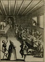 An illustration from Viridarium hieroglyphico-morale : in quo virtutes et vitia, atque mores huius aeui secundum tres ordines hierarchicos, ecclesiasticum, politicum, oeconomicum, per definitiones, distributiones, causas, adfectiones, adiuncta, effecta &c. piè, prudenter, dextrè ac variè explicantur, & non tantum dictis, & exemplis historiarum veterum ac recentium, ex sacris scripturis, sanctis patribus, seu Dd. ecclesiae, poetis, philosophis, historicis cum Christianorum tum gentilium, sed etiam artificiosissimis eiconibus hieroglyphicis illustrantur : opusculum novum ac rarum, cuius vsum atq[ue] vtilitatem praefixa praefatio docebit (1619)