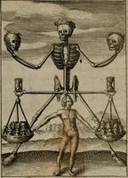 An illustration from Viridarium hieroglyphico-morale : in quo virtutes et vitia, atque mores huius aeui secundum tres ordines hierarchicos, ecclesiasticum, politicum, oeconomicum, per definitiones, distributiones, causas, adfectiones, adiuncta, effecta &c. piè, prudenter, dextrè ac variè explicantur, & non tantum dictis, & exemplis historiarum veterum ac recentium, ex sacris scripturis, sanctis patribus, seu Dd. ecclesiae, poetis, philosophis, historicis cum Christianorum tum gentilium, sed etiam artificiosissimis eiconibus hieroglyphicis illustrantur : opusculum novum ac rarum, cuius vsum atq[ue] vtilitatem praefixa praefatio docebit (1619)