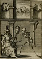 An illustration from Viridarium hieroglyphico-morale : in quo virtutes et vitia, atque mores huius aeui secundum tres ordines hierarchicos, ecclesiasticum, politicum, oeconomicum, per definitiones, distributiones, causas, adfectiones, adiuncta, effecta &c. piè, prudenter, dextrè ac variè explicantur, & non tantum dictis, & exemplis historiarum veterum ac recentium, ex sacris scripturis, sanctis patribus, seu Dd. ecclesiae, poetis, philosophis, historicis cum Christianorum tum gentilium, sed etiam artificiosissimis eiconibus hieroglyphicis illustrantur : opusculum novum ac rarum, cuius vsum atq[ue] vtilitatem praefixa praefatio docebit (1619)