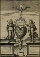 An illustration from Viridarium hieroglyphico-morale : in quo virtutes et vitia, atque mores huius aeui secundum tres ordines hierarchicos, ecclesiasticum, politicum, oeconomicum, per definitiones, distributiones, causas, adfectiones, adiuncta, effecta &c. piè, prudenter, dextrè ac variè explicantur, & non tantum dictis, & exemplis historiarum veterum ac recentium, ex sacris scripturis, sanctis patribus, seu Dd. ecclesiae, poetis, philosophis, historicis cum Christianorum tum gentilium, sed etiam artificiosissimis eiconibus hieroglyphicis illustrantur : opusculum novum ac rarum, cuius vsum atq[ue] vtilitatem praefixa praefatio docebit (1619)