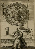 An illustration from Viridarium hieroglyphico-morale : in quo virtutes et vitia, atque mores huius aeui secundum tres ordines hierarchicos, ecclesiasticum, politicum, oeconomicum, per definitiones, distributiones, causas, adfectiones, adiuncta, effecta &c. piè, prudenter, dextrè ac variè explicantur, & non tantum dictis, & exemplis historiarum veterum ac recentium, ex sacris scripturis, sanctis patribus, seu Dd. ecclesiae, poetis, philosophis, historicis cum Christianorum tum gentilium, sed etiam artificiosissimis eiconibus hieroglyphicis illustrantur : opusculum novum ac rarum, cuius vsum atq[ue] vtilitatem praefixa praefatio docebit (1619)