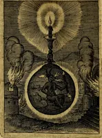 An illustration from Viridarium hieroglyphico-morale. In quo ... mores huius aevi ... explicantur, & non tantum dictis, & exemplis historiarum veterum ac recentium, ex sacris scripturis, sanctis Patribus, seu Dd. ecclesiae, poetis, philosophis, historicis cum Christianorum tum gentilium, sed etiam artificiosissimis eiconibus hieroglyphicis illustrantur (1619)