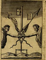 Picture 29 of 90 from Viridarium hieroglyphico-morale. In quo ... mores huius aevi ... explicantur, & non tantum dictis, & exemplis historiarum veterum ac recentium, ex sacris scripturis, sanctis Patribus, seu Dd. ecclesiae, poetis, philosophis, historicis cum Christianorum tum gentilium, sed etiam artificiosissimis eiconibus hieroglyphicis illustrantur (1619), leaf 65