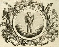 An illustration from VIrtVosIVs pantheon, Deo & sanCtIs ereCtVM, id est, Sermones panegyrici de praecipuis sacrorum ordinum fundatoribus, patriarchis, aliisque terrarum patronis, ad normam & formam Psalmo-graphi, Psal. 148.v.I : LaVDate IpsVM In eXCeLsIs : insertis nonnullis festis de B.M.V. de circumcisione Domini &c. & duodecim signis praedestinationis, quorum singula singulis mensibus praefiguntur cum symbolis chrono-graphicis, & figuris = Das ist, Lob-Predigen von denen fürnehmsten heil. Ordens-Stifftern, Patriarchen, und andern heiligen Lands-Patronen : dann auch auff etwelchen Mariae-Festtägen, und von denen 12. Zeichen der göttlichen Gnaden-Wahl, deren jedes jedem Monat vorgesetzt wird : pars [I-III] (1723)