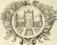 An illustration from VIrtVosIVs pantheon, Deo & sanCtIs ereCtVM, id est, Sermones panegyrici de praecipuis sacrorum ordinum fundatoribus, patriarchis, aliisque terrarum patronis, ad normam & formam Psalmo-graphi, Psal. 148.v.I : LaVDate IpsVM In eXCeLsIs : insertis nonnullis festis de B.M.V. de circumcisione Domini &c. & duodecim signis praedestinationis, quorum singula singulis mensibus praefiguntur cum symbolis chrono-graphicis, & figuris = Das ist, Lob-Predigen von denen fürnehmsten heil. Ordens-Stifftern, Patriarchen, und andern heiligen Lands-Patronen : dann auch auff etwelchen Mariae-Festtägen, und von denen 12. Zeichen der göttlichen Gnaden-Wahl, deren jedes jedem Monat vorgesetzt wird : pars [I-III] (1723)