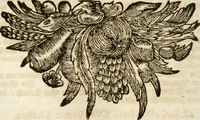 An illustration from VIrtVosIVs pantheon, Deo & sanCtIs ereCtVM, id est, Sermones panegyrici de praecipuis sacrorum ordinum fundatoribus, patriarchis, aliisque terrarum patronis, ad normam & formam Psalmo-graphi, Psal. 148.v.I : LaVDate IpsVM In eXCeLsIs : insertis nonnullis festis de B.M.V. de circumcisione Domini &c. & duodecim signis praedestinationis, quorum singula singulis mensibus praefiguntur cum symbolis chrono-graphicis, & figuris = Das ist, Lob-Predigen von denen fürnehmsten heil. Ordens-Stifftern, Patriarchen, und andern heiligen Lands-Patronen : dann auch auff etwelchen Mariae-Festtägen, und von denen 12. Zeichen der göttlichen Gnaden-Wahl, deren jedes jedem Monat vorgesetzt wird : pars [I-III] (1723)