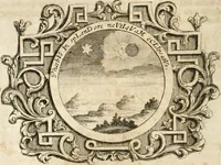 An illustration from VIrtVosIVs pantheon, Deo & sanCtIs ereCtVM, id est, Sermones panegyrici de praecipuis sacrorum ordinum fundatoribus, patriarchis, aliisque terrarum patronis, ad normam & formam Psalmo-graphi, Psal. 148.v.I : LaVDate IpsVM In eXCeLsIs : insertis nonnullis festis de B.M.V. de circumcisione Domini &c. & duodecim signis praedestinationis, quorum singula singulis mensibus praefiguntur cum symbolis chrono-graphicis, & figuris = Das ist, Lob-Predigen von denen fürnehmsten heil. Ordens-Stifftern, Patriarchen, und andern heiligen Lands-Patronen : dann auch auff etwelchen Mariae-Festtägen, und von denen 12. Zeichen der göttlichen Gnaden-Wahl, deren jedes jedem Monat vorgesetzt wird : pars [I-III] (1723)