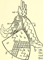 An illustration from The Visitation of the county of Rutland, begun by Fran. Burghill, Somerset, and Gregory King, Rougedragon, on Trinity vacation, 1681. Carried on and finished by Tho. May, Chester herald, and the said Rougedragon pursuivt in Hillary and Trinity vacation 1682. By virtue of several deputacons from Sr Henry St George kt., Clarenceux king of arms. Partly edited by the late W. Harry Rylands and completed by W. Bruce Bannerman (1922)