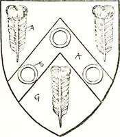 An illustration from The visitation of the county of Warwick, begun by Thomas May, Chester, and Gregory King, Rouge dragon, in Hilary vacacon, 1682. Reviewed by them in the Trinity vacacon following, and finished by Henry Dethick Richmond, and said rouge dragon pursuiv in Trinity vacation, 1683, by virtue of several deputations from Sir Henry St. George, Clarenceux king of arms (1911)