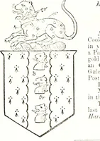 An illustration from The visitation of the county of Warwick, begun by Thomas May, Chester, and Gregory King, Rouge dragon, in Hilary vacacon, 1682. Reviewed by them in the Trinity vacacon following, and finished by Henry Dethick Richmond, and said rouge dragon pursuiv in Trinity vacation, 1683, by virtue of several deputations from Sir Henry St. George, Clarenceux king of arms (1911)