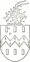 An illustration from The visitation of the county of Warwick, begun by Thomas May, Chester, and Gregory King, Rouge dragon, in Hilary vacacon, 1682. Reviewed by them in the Trinity vacacon following, and finished by Henry Dethick Richmond, and said rouge dragon pursuiv in Trinity vacation, 1683, by virtue of several deputations from Sir Henry St. George, Clarenceux king of arms (1911)