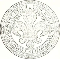An illustration from The visitation of the county of Warwick, begun by Thomas May, Chester, and Gregory King, Rouge dragon, in Hilary vacacon, 1682. Reviewed by them in the Trinity vacacon following, and finished by Henry Dethick Richmond, and said rouge dragon pursuiv in Trinity vacation, 1683, by virtue of several deputations from Sir Henry St. George, Clarenceux king of arms (1911)