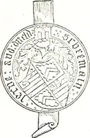 An illustration from The visitation of the county of Warwick, begun by Thomas May, Chester, and Gregory King, Rouge dragon, in Hilary vacacon, 1682. Reviewed by them in the Trinity vacacon following, and finished by Henry Dethick Richmond, and said rouge dragon pursuiv in Trinity vacation, 1683, by virtue of several deputations from Sir Henry St. George, Clarenceux king of arms (1911)