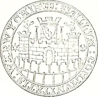 An illustration from The visitation of the county of Warwick, begun by Thomas May, Chester, and Gregory King, Rouge dragon, in Hilary vacacon, 1682. Reviewed by them in the Trinity vacacon following, and finished by Henry Dethick Richmond, and said rouge dragon pursuiv in Trinity vacation, 1683, by virtue of several deputations from Sir Henry St. George, Clarenceux king of arms (1911)