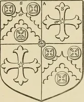 An illustration from The visitation of London, anno Domini 1633, 1634, and 1635. Made by Sr. Henry St. George, kt., Richmond herald, and deputy and marshal to Sr. Richard St. George, kt., Clarencieux king of armes (1886)