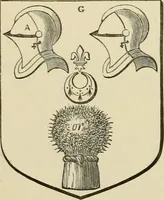 An illustration from The visitation of London, anno Domini 1633, 1634, and 1635. Made by Sr. Henry St. George, kt., Richmond herald, and deputy and marshal to Sr. Richard St. George, kt., Clarencieux king of armes (1886)