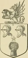 An illustration from The visitation of London, anno Domini 1633, 1634, and 1635. Made by Sr. Henry St. George, kt., Richmond herald, and deputy and marshal to Sr. Richard St. George, kt., Clarencieux king of armes (1886)
