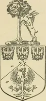 An illustration from The visitation of London, anno Domini 1633, 1634, and 1635. Made by Sr. Henry St. George, kt., Richmond herald, and deputy and marshal to Sr. Richard St. George, kt., Clarencieux king of armes (1886)