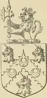 An illustration from The visitation of London, anno Domini 1633, 1634, and 1635. Made by Sr. Henry St. George, kt., Richmond herald, and deputy and marshal to Sr. Richard St. George, kt., Clarencieux king of armes (1886)