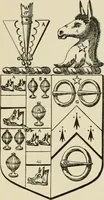 An illustration from The visitation of London, anno Domini 1633, 1634, and 1635. Made by Sr. Henry St. George, kt., Richmond herald, and deputy and marshal to Sr. Richard St. George, kt., Clarencieux king of armes (1886)