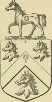 An illustration from The visitation of London, anno Domini 1633, 1634, and 1635. Made by Sr. Henry St. George, kt., Richmond herald, and deputy and marshal to Sr. Richard St. George, kt., Clarencieux king of armes (1886)