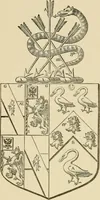 An illustration from The visitation of London, anno Domini 1633, 1634, and 1635. Made by Sr. Henry St. George, kt., Richmond herald, and deputy and marshal to Sr. Richard St. George, kt., Clarencieux king of armes (1886)