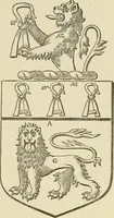 An illustration from The visitation of London, anno Domini 1633, 1634, and 1635. Made by Sr. Henry St. George, kt., Richmond herald, and deputy and marshal to Sr. Richard St. George, kt., Clarencieux king of armes (1886)