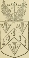 An illustration from The visitation of London, anno Domini 1633, 1634, and 1635. Made by Sr. Henry St. George, kt., Richmond herald, and deputy and marshal to Sr. Richard St. George, kt., Clarencieux king of armes (1886)