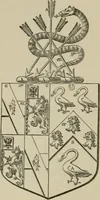 An illustration from The visitation of London : anno Domini 1633, 1634, and 1635. Made by Sr. Henry St. George, kt., Richmond herald, and deputy and marshal to Sr. Richard St. George, kt., Clarencieux king of armes (1880)