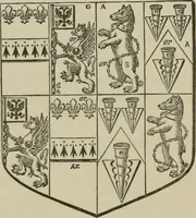 An illustration from The visitation of London : anno Domini 1633, 1634, and 1635. Made by Sr. Henry St. George, kt., Richmond herald, and deputy and marshal to Sr. Richard St. George, kt., Clarencieux king of armes (1880)