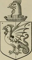 An illustration from The visitation of London : anno Domini 1633, 1634, and 1635. Made by Sr. Henry St. George, kt., Richmond herald, and deputy and marshal to Sr. Richard St. George, kt., Clarencieux king of armes (1880)