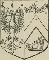 An illustration from The visitation of London : anno Domini 1633, 1634, and 1635. Made by Sr. Henry St. George, kt., Richmond herald, and deputy and marshal to Sr. Richard St. George, kt., Clarencieux king of armes (1880)