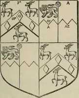 An illustration from The visitation of London : anno Domini 1633, 1634, and 1635. Made by Sr. Henry St. George, kt., Richmond herald, and deputy and marshal to Sr. Richard St. George, kt., Clarencieux king of armes (1880)