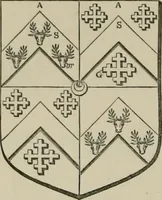 An illustration from The visitation of London : anno Domini 1633, 1634, and 1635. Made by Sr. Henry St. George, kt., Richmond herald, and deputy and marshal to Sr. Richard St. George, kt., Clarencieux king of armes (1880)