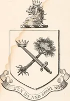 An illustration from A visitation of the seats and arms of the noblemen and gentlemen of Great Britain (1852)