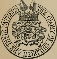 An illustration from The visitations of the county of Surrey : made and taken in the years 1530 by Thomas Benolte, Clarenceux king of arms ; 1572 by Robert Cooke, Clarenceux king of arms ; and 1623 by Samuel Thompson, Windsor herald, and Augustin Vincent, Rouge croix pursuivant, marshals and deputies to William Camden, Clarenceux king of arms (1899)