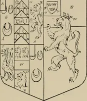 An illustration from The visitations of the county of Sussex made and taken in the years 1530, Thomas Benolte, Clarenceux king of arms; and 1633-4 by John Philipot, Somerset herald, and George Owen, York herald, for Sir John Burroughs, Garter, and Sir Richard St. George, Clarenceux (1905)