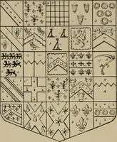 An illustration from The visitations of the county of Sussex made and taken in the years 1530, Thomas Benolte, Clarenceux king of arms; and 1633-4 by John Philipot, Somerset herald, and George Owen, York herald, for Sir John Burroughs, Garter, and Sir Richard St. George, Clarenceux (1905)
