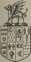 An illustration from The visitations of the county of Oxford : taken in the years 1566 by William Harvey, Clarencieux; 1574 by Richard Lee, Portcullis ; and in 1634 by John Philpott, Somerset, and William Ryley, Bluemantle. Together with The gatherings of Oxfordshire, collected by Richard Lee in 1574 (1871)