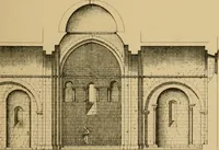 An illustration from A visit to the domed churches of Charente, France, by the Architectural Association of London, in the year 1875 : published as a memorial to Edmund Sharpe : with an historical and descriptive text, illustrated by sixty photo-lithographed plates (1880)