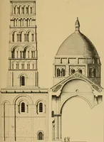 An illustration from A visit to the domed churches of Charente, France, by the Architectural Association of London, in the year 1875 : published as a memorial to Edmund Sharpe : with an historical and descriptive text, illustrated by sixty photo-lithographed plates (1880)