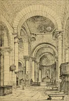 An illustration from A visit to the domed churches of Charente, France, by the Architectural Association of London, in the year 1875 : published as a memorial to Edmund Sharpe : with an historical and descriptive text, illustrated by sixty photo-lithographed plates (1880)