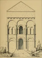 An illustration from A visit to the domed churches of Charente, France, by the Architectural Association of London, in the year 1875 : published as a memorial to Edmund Sharpe : with an historical and descriptive text, illustrated by sixty photo-lithographed plates (1880)