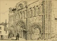 An illustration from A visit to the domed churches of Charente, France, by the Architectural Association of London, in the year 1875 : published as a memorial to Edmund Sharpe : with an historical and descriptive text, illustrated by sixty photo-lithographed plates (1880)