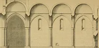 An illustration from A visit to the domed churches of Charente, France, by the Architectural Association of London, in the year 1875 : published as a memorial to Edmund Sharpe : with an historical and descriptive text, illustrated by sixty photo-lithographed plates (1880)